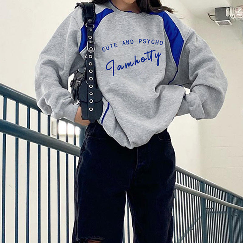 Long-sleeve Top With Contrasting Split Letters