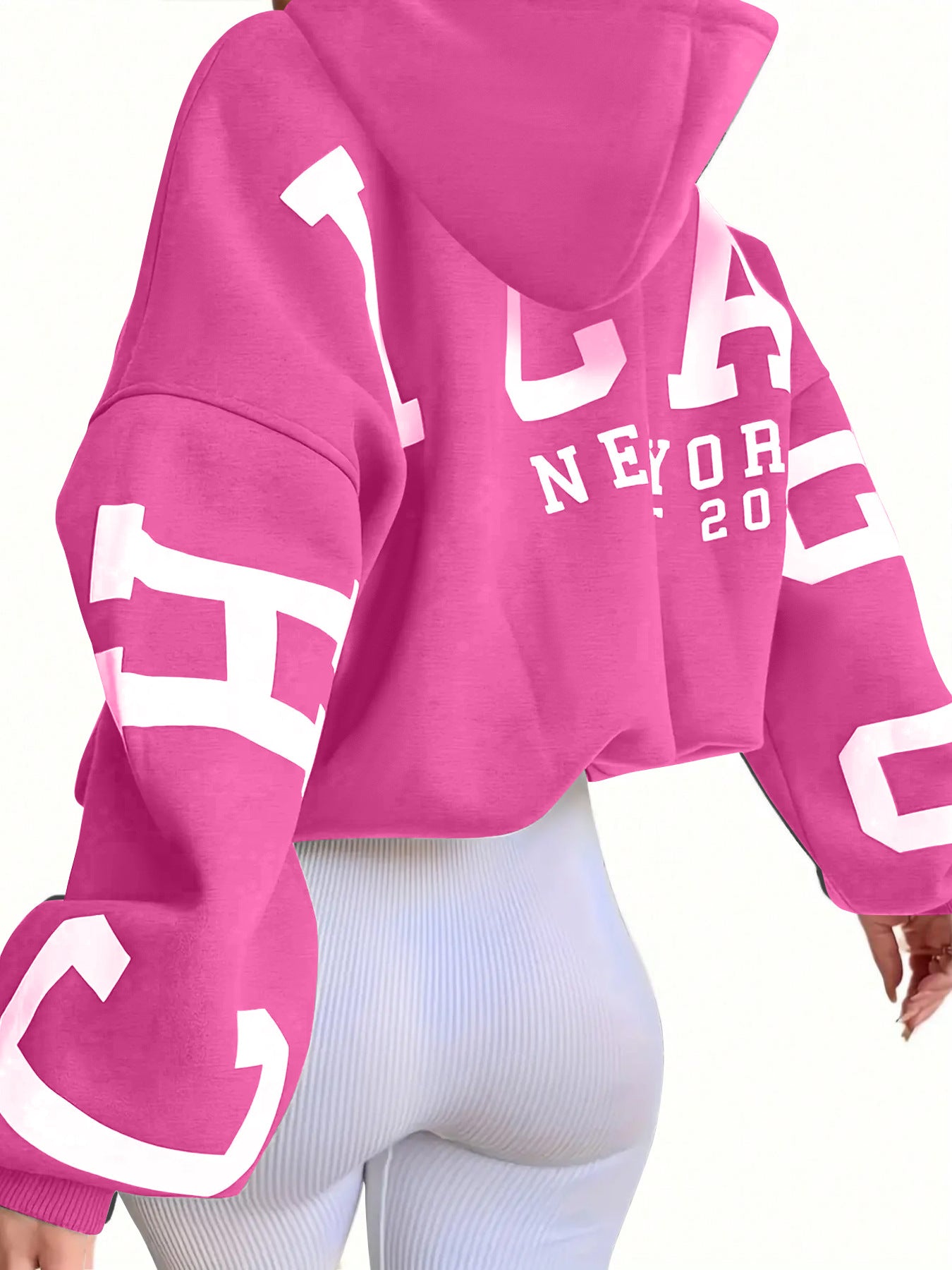 Women's Letter Print Oversized Hooded Sweatshirt
