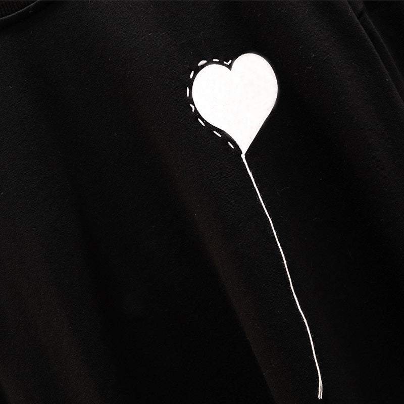 Plus Size Round Neck Cotton Pullover Sweatshirt