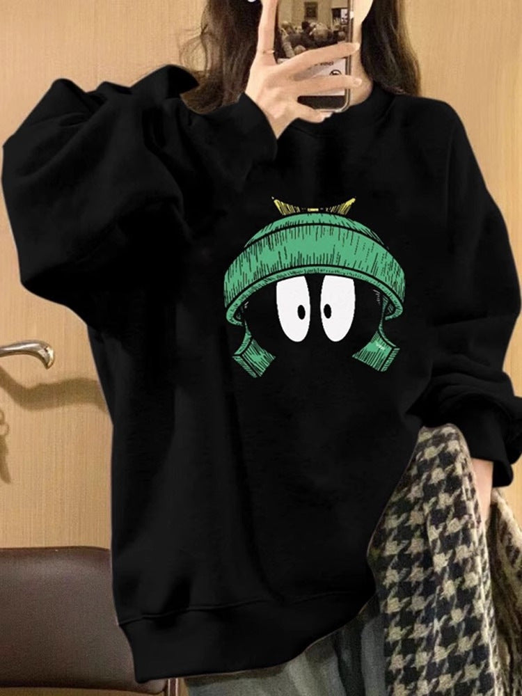 Cozy Fleece-Lined Casual Round Neck Sweatshirt