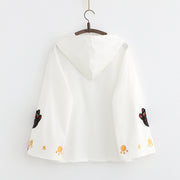 Japanese Preppy Cartoon Embroidered Loose Cotton Sweater