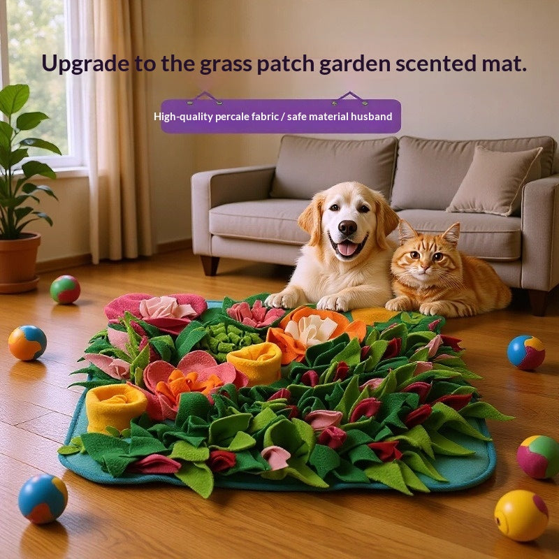 Pet Sniffing Mat Bionic Grass Style Play Mat Toy for Dogs and Cats