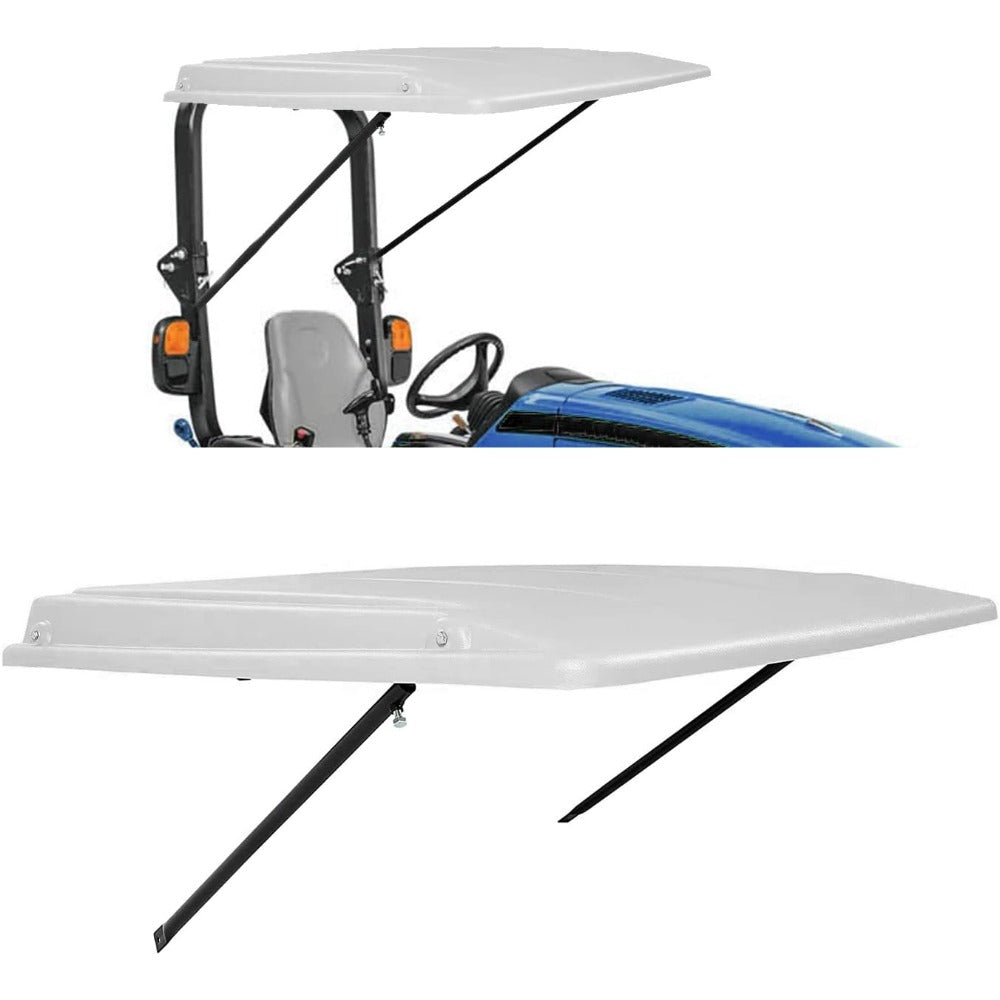 Tractor Top Canopy – 34" Wide Sun Shade Hard Roof with Bracket, Fits ROPS Utility Tractors