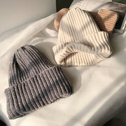 Women's Corduroy Knitted Hat, Thick & Cozy