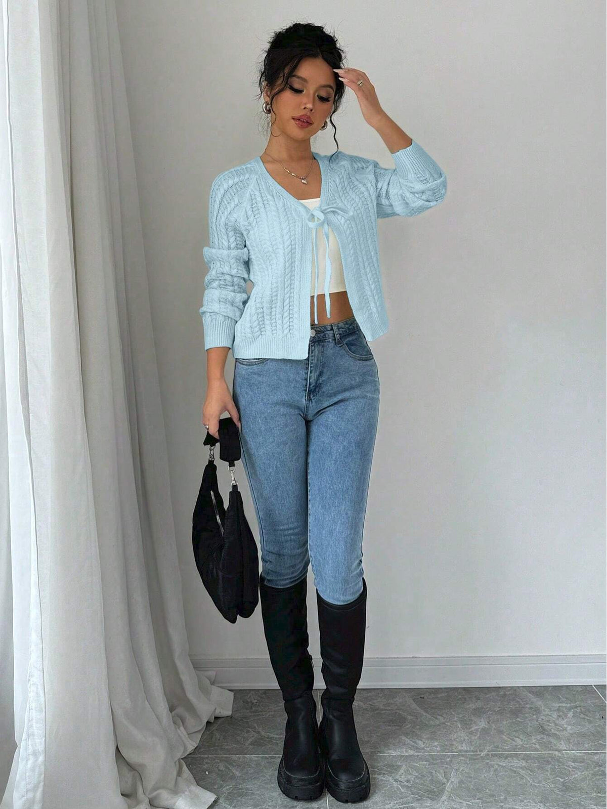 Long Sleeved Knitted Sweater for Women