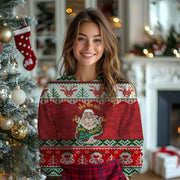 Festive 3D Santa Claus Women's Christmas Pullover Sweater