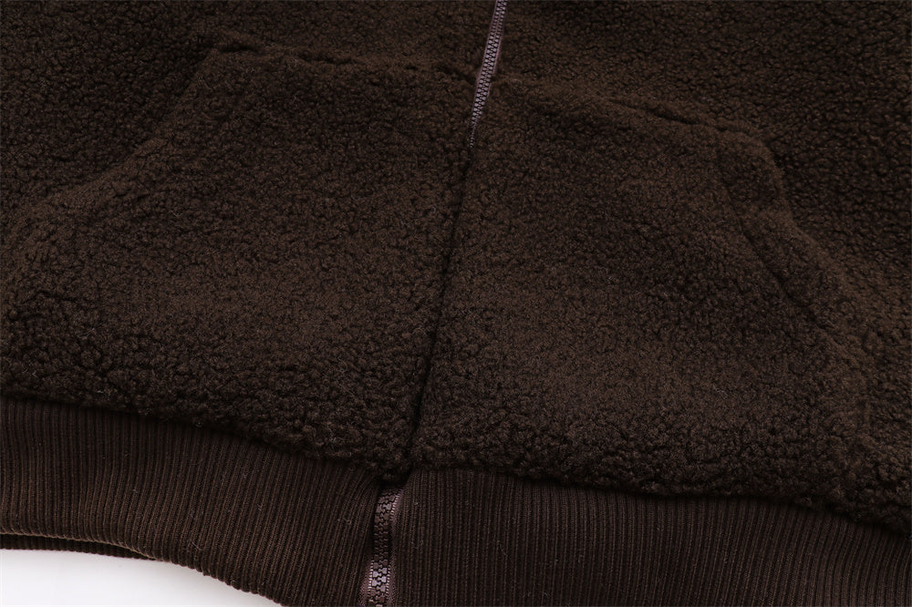 Teddy Bear Ear Hooded Lamb Wool Winter Coat