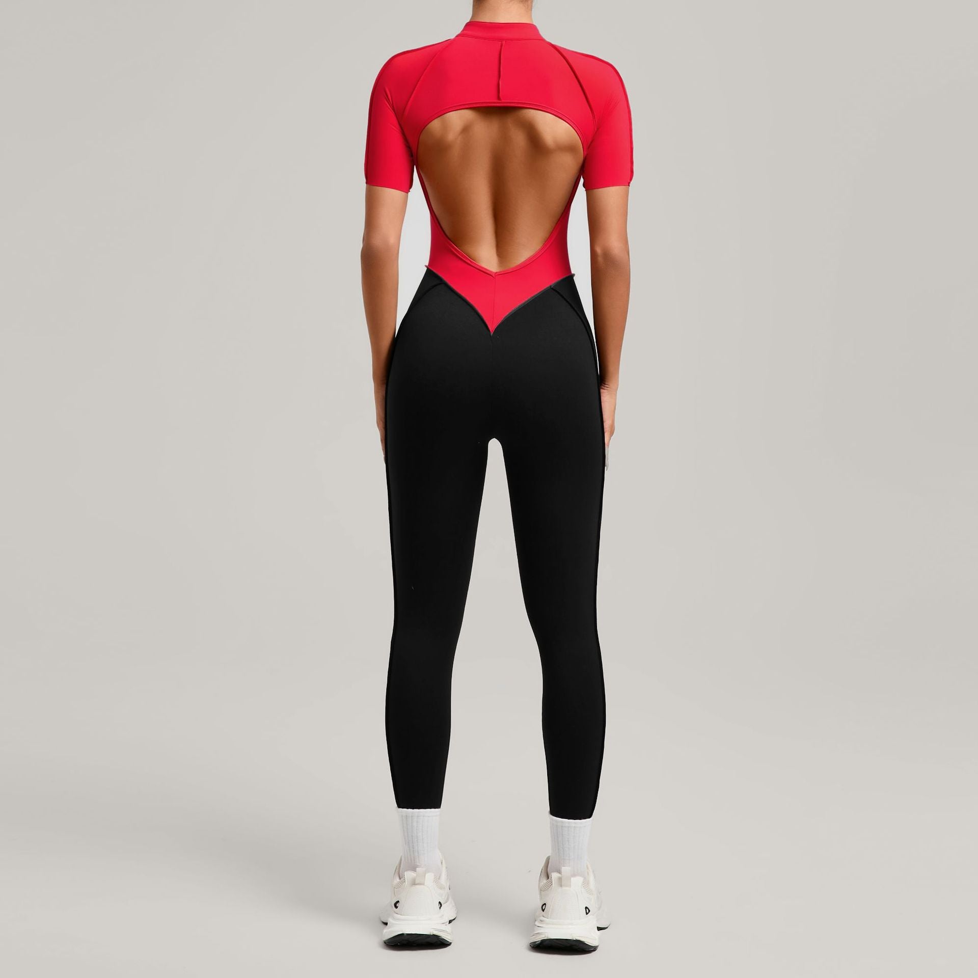 Color Block Athletic Yoga Jumpsuit for Women