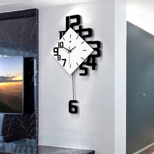 Swing Wall Watch Clock Quartz Silent Pendulum Hanging Clock Art Decoration Home Office 34*63cm/13. 38*24. 8in