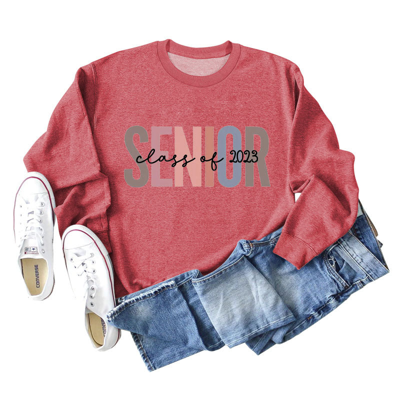 Women's Letter Print Casual Long Sleeve Loose Sweater
