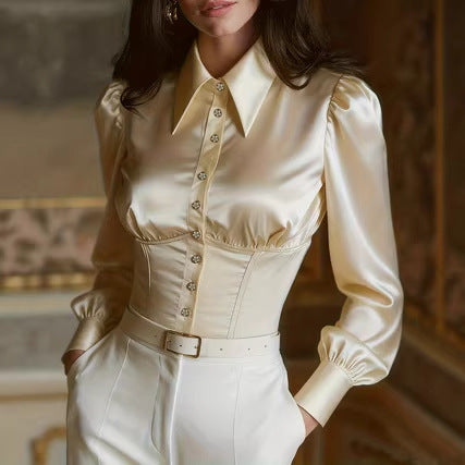 Niche High-end Satin Versatile Top