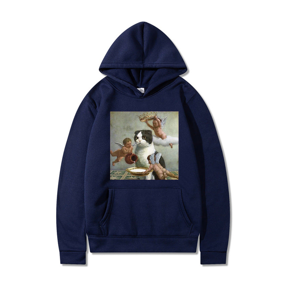 Cute Angel & Cat Matching Couple Sweatshirt