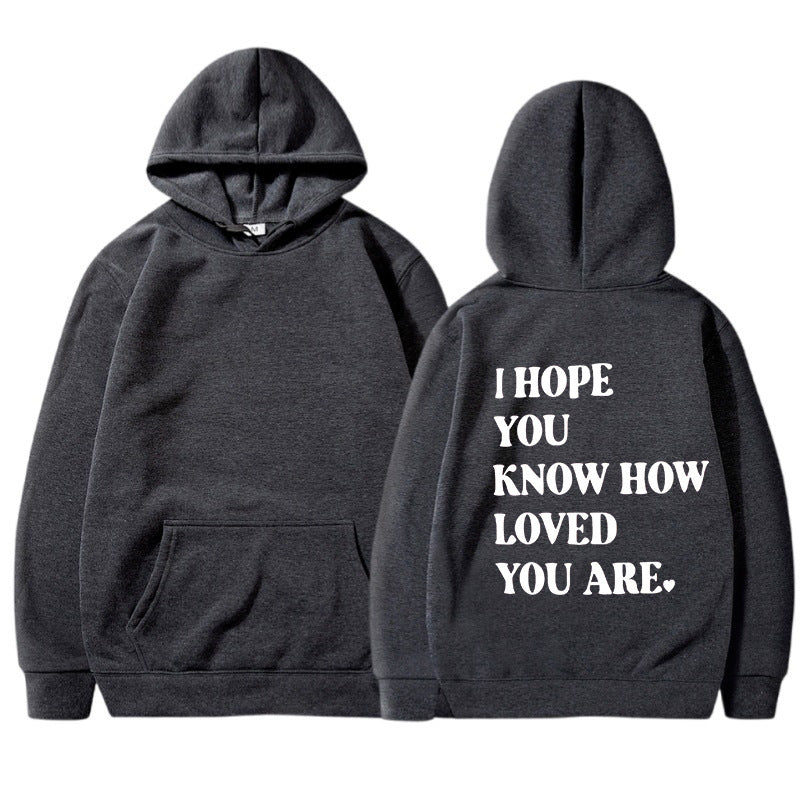 Plus Size Casual Printed Drawstring Hoodie