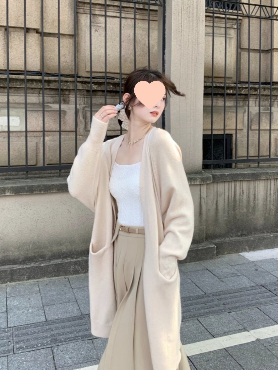 Mid-length Over-the-knee Early Autumn and Winter Idle Style Outerwear Sweater