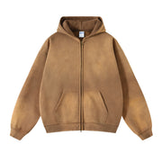 Vinted Wash Zip-Up Hoodie Sweatshirt
