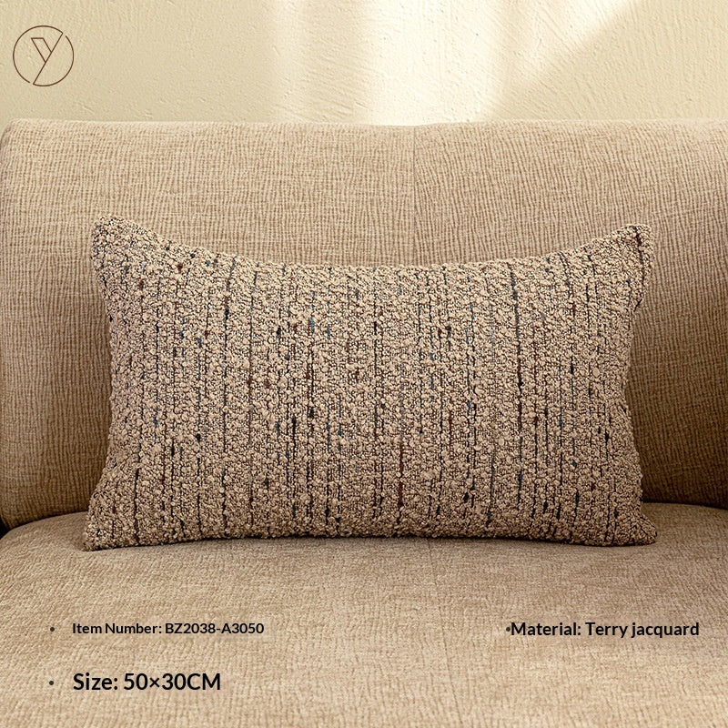 Retro Circular Yarn-Textured Pillowcase - Vintage Jacquard Cushion Cover