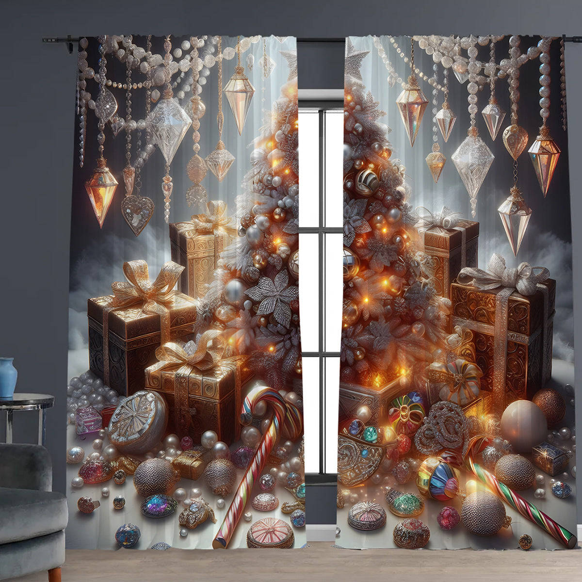 Christmas Curtain 3d Printing Curtain