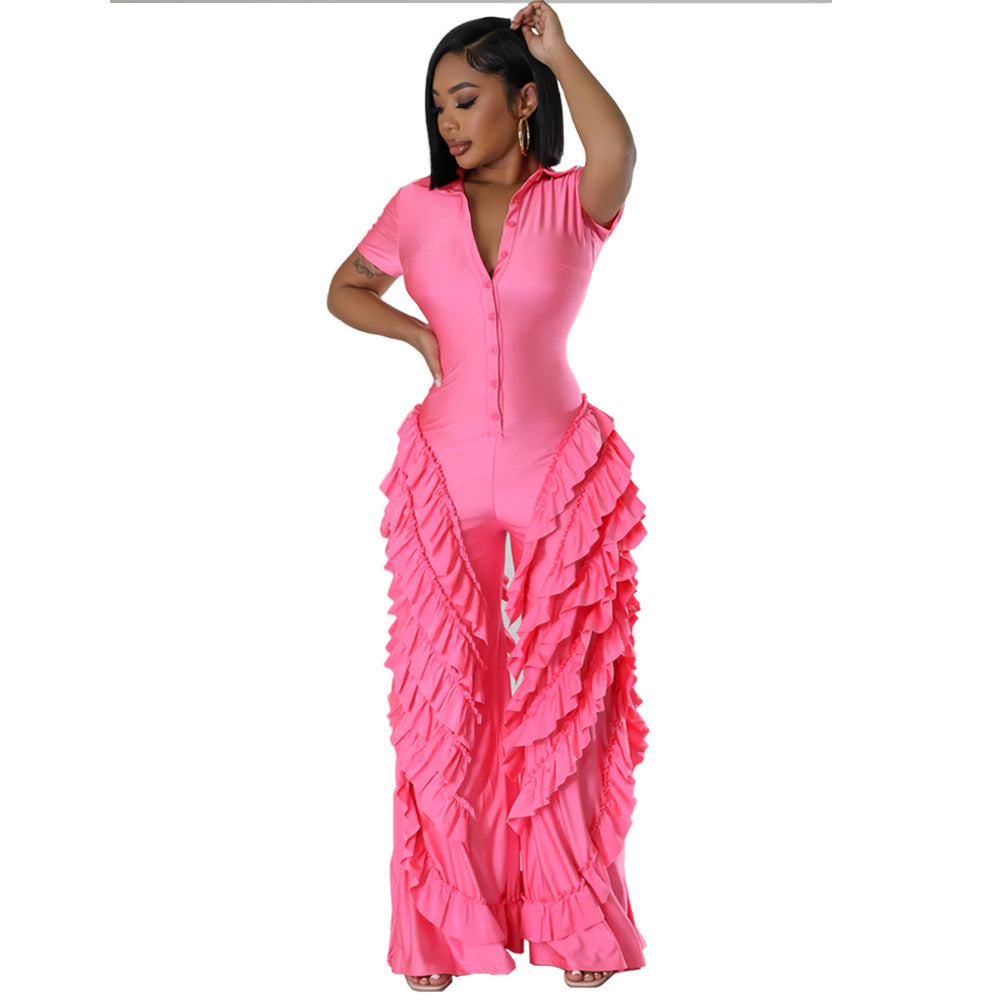 Chic Loose Fit Wide-Leg Casual Jumpsuit