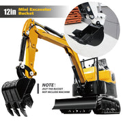 12" Narrow Mini Excavator Bucket Attachment for 1‑3 Ton Machines – Ideal for Sand, Soil and Ditch Cleaning