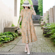 Womens Relaxed Elegant Cotton Silk Cheongsam