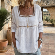 Loose-fitting Casual Hollow-out Shirt For Women