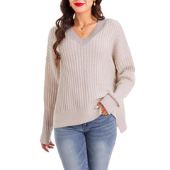 Fallwinter Womens Loosefit Vneck Sweater