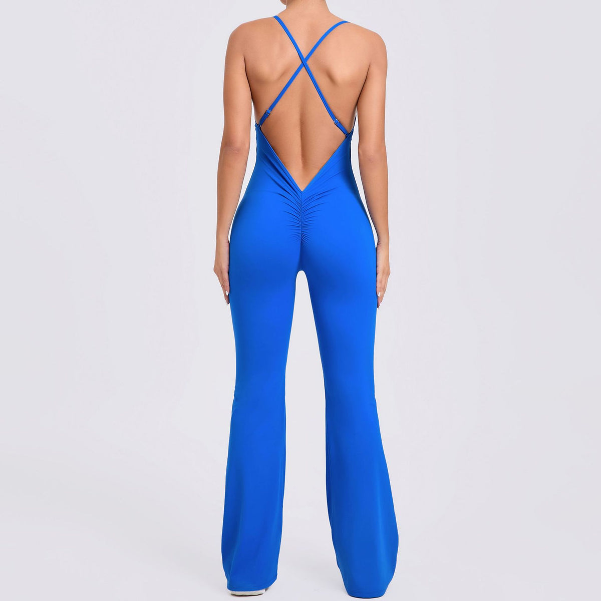 Adjustable Shoulder Strap Horn Yoga Jumpsuit