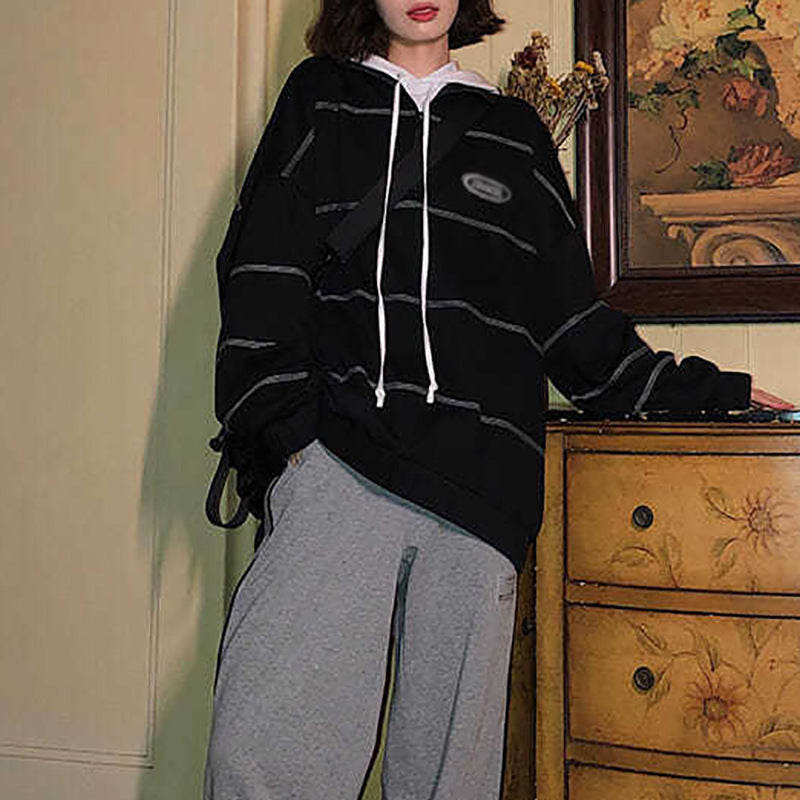 Trendy Streetwear Polo Collar Sweatshirt