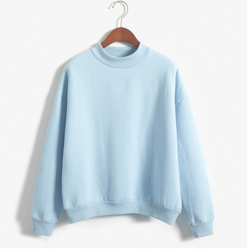 Women's Cozy Plush Pullover Hoodie with Standing Collar