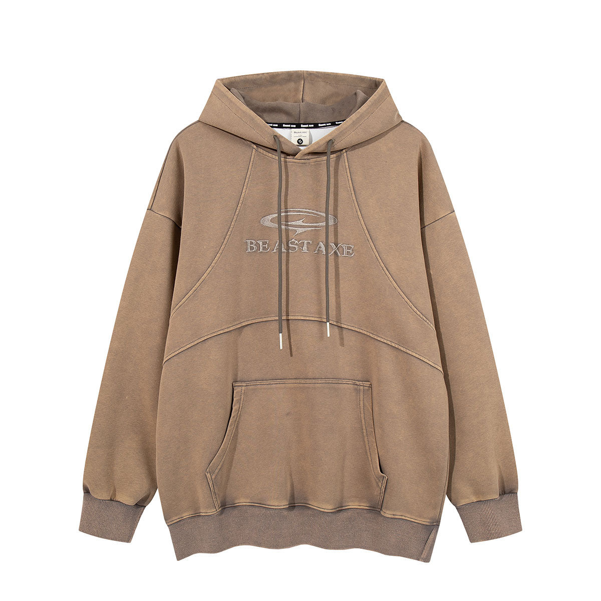 Vintage Washed Patchwork Retro Streetwear Hoodie