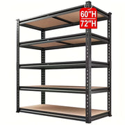 72"H/60"H Garage Shelving Storage Shelves 5-Tier, 2000LBs CapacityHeavy Duty Adjustable Storage Shelve for Closet, Pantry & Garage Organization, EasyAssembly Reguired, Garage Storage