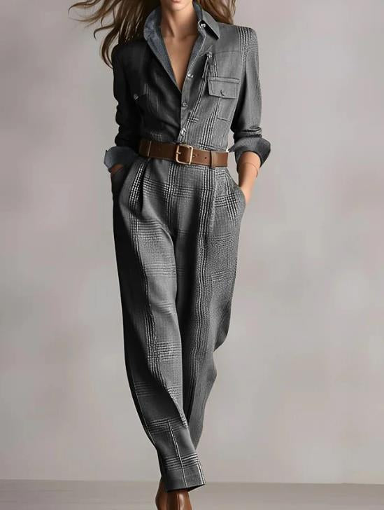 Chic Women's Plaid Jumpsuit for Work and Casual Wear