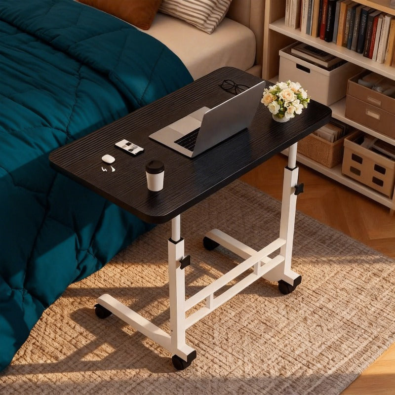 Height‑Adjustable Bedside Computer Desk, 23‑35 in Height, Single‑Layer and Three‑Layer Storage Options, Omnidirectional Casters