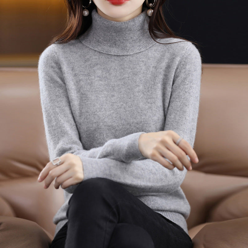 Women's Loose-fit Autumn Winter Knitted Turtleneck Sweater