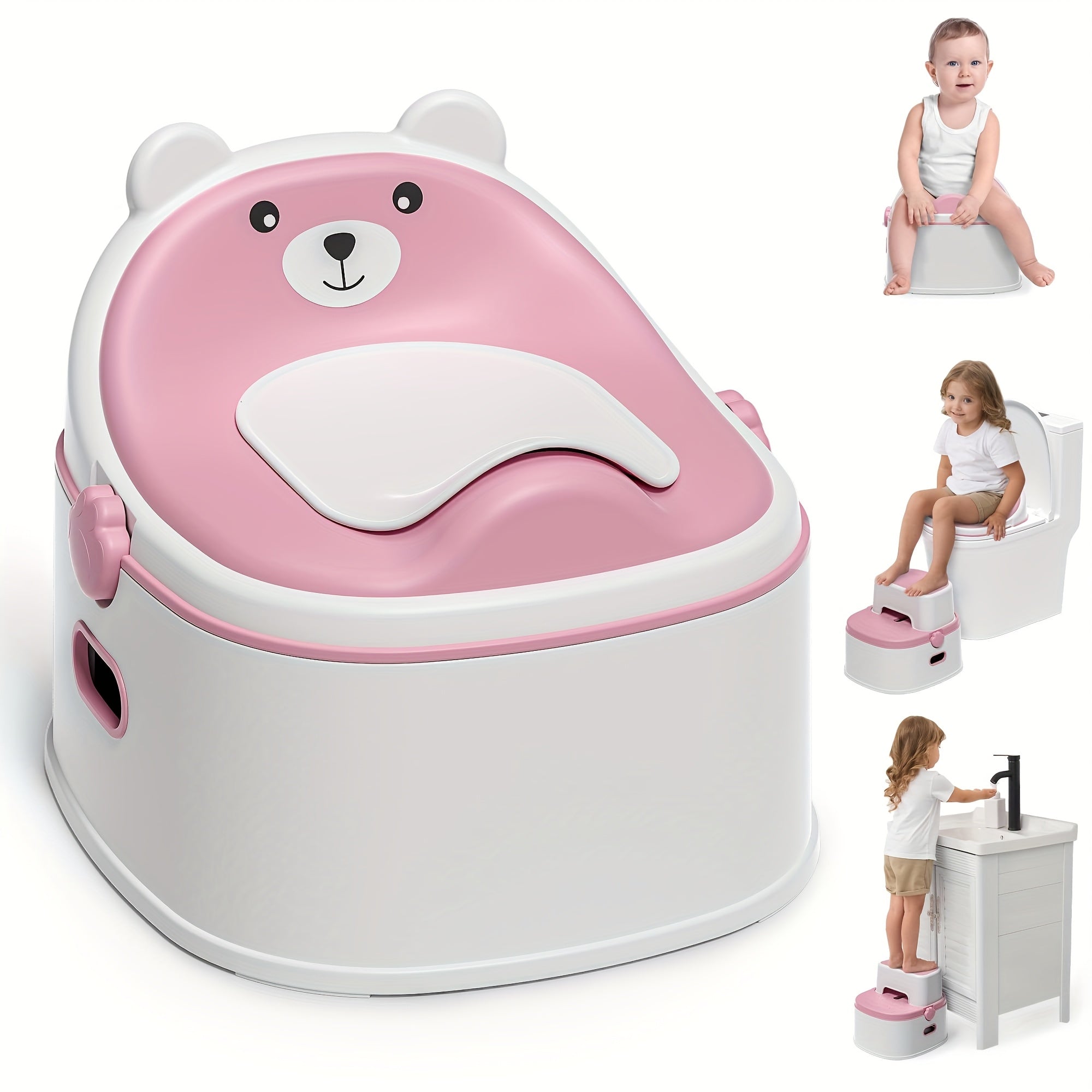 3-in-1 Convertible Toddler Potty Chair with Step Stool and Removable Seat
