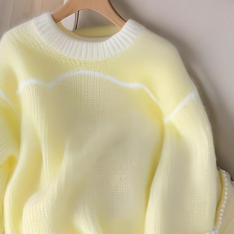 Lemon Yellow Loose Long-sleeved Sweater Sweater