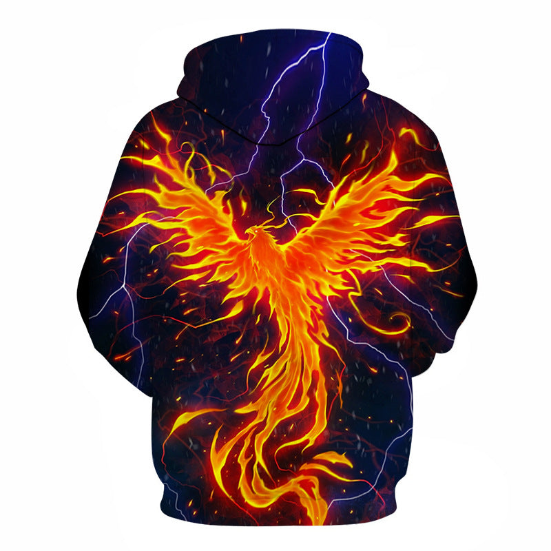Flame Phoenix 3D Casual Loose Hoodie
