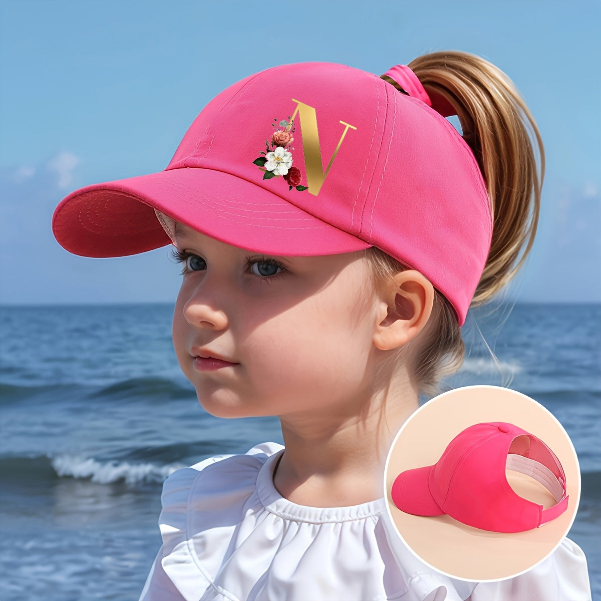 Rose Red Kids' Adjustable Baseball Cap with Capybara Print