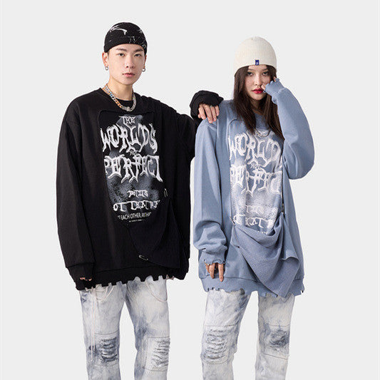 Hip Hop Oversized Letter Print Sweatshirt