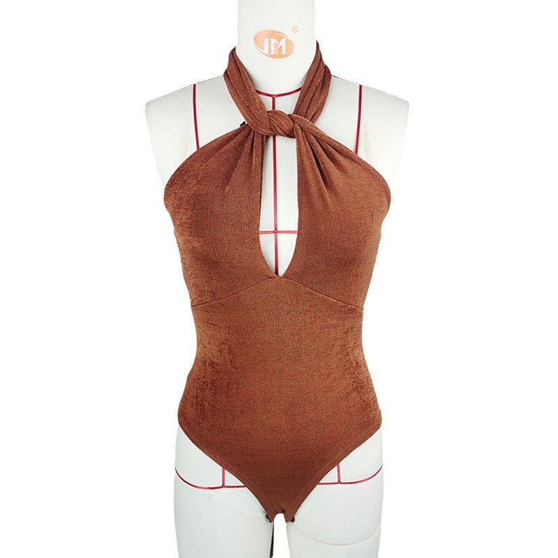 Women's Sexy Slim-Fit Halter Neck Sleeveless Jumpsuit