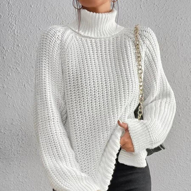 Comfortable Womens Top with a High Fold-over Collar