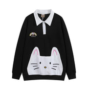 Cozy Unisex Cat Patch Knit Sweater