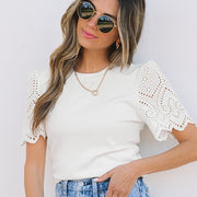 Slim Fit Ruffle Short Sleeve Top – Casual Japanese/Korean Style