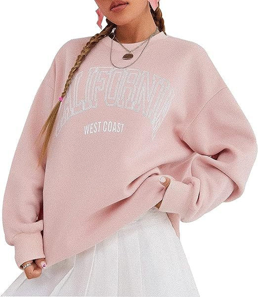 Plus Size Round Neck Print Sweatshirt
