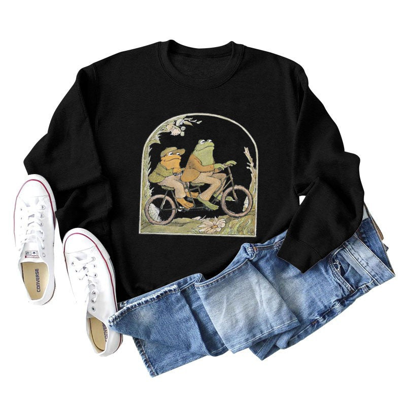 Cute Frog & Toad Casual Cotton Pullover Sweatshirt