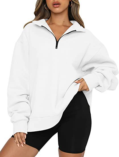 Women's Casual Zip Turndown Collar Sweatshirt