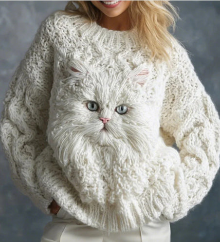 3d Digital Printing Pattern Christmas Women's Flannel Sweater