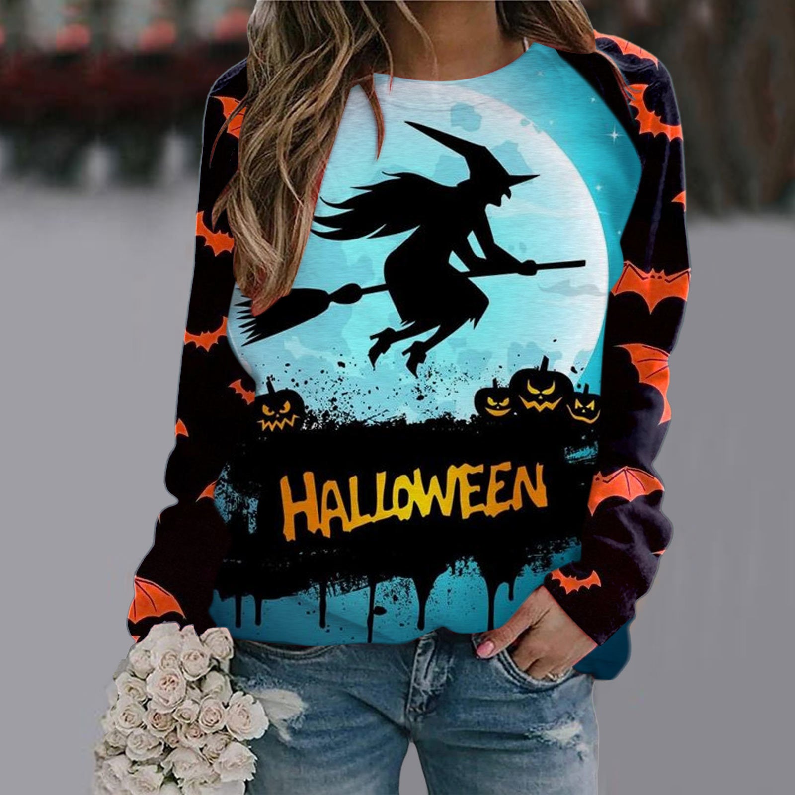 Women's Printed Long Sleeve Streetwear Tee