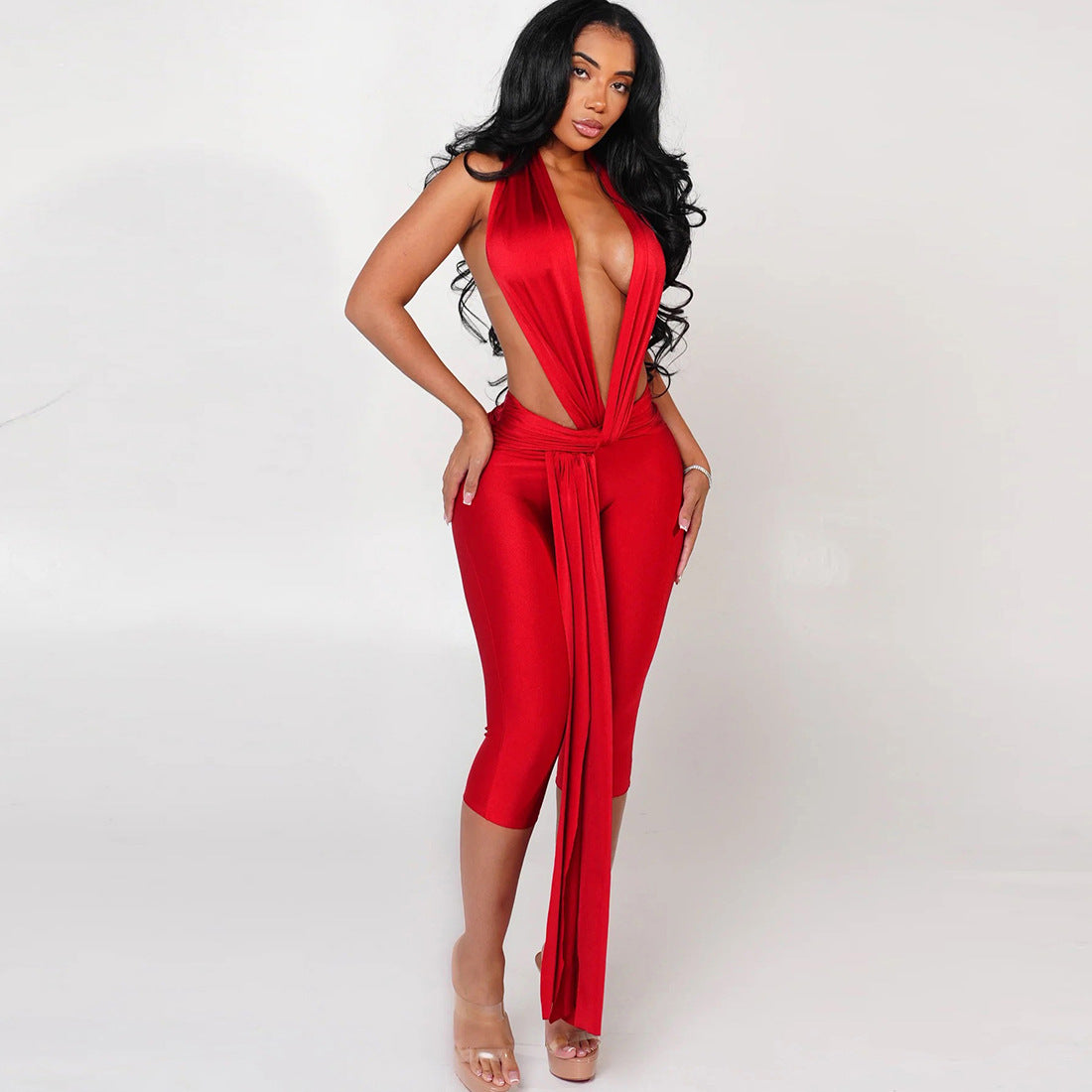 Sexy Halterneck Backless Bodycon Jumpsuit