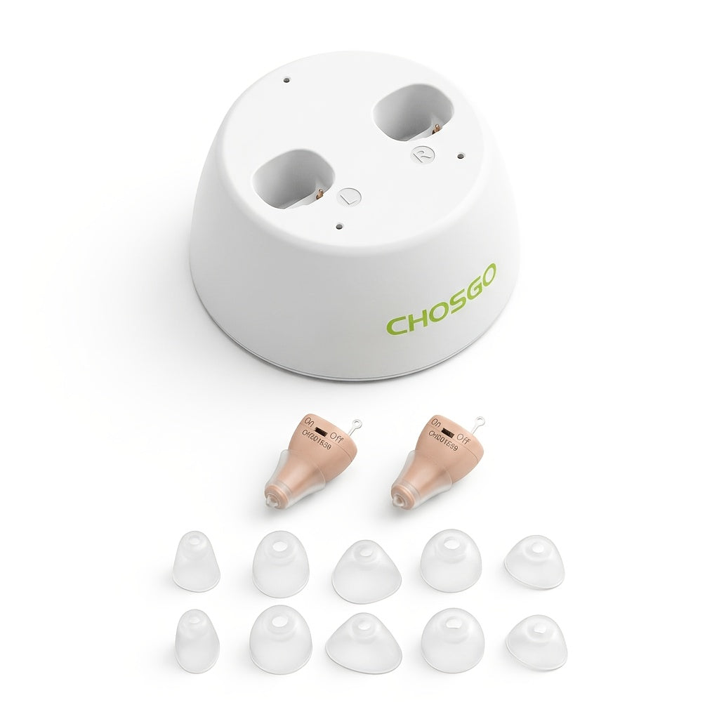 Compact Rechargeable CIC Hearing Aids for Seniors – Ergonomic In‑Canal Design with Noise Reduction and Easy Volume Adjustment (1 Pair)